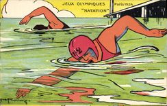 CPA Jeux Olympiques Paris 1924 La natation TOP