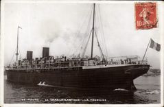CPA Bateau Paquebot Le Havre Transatlantique La Touraine