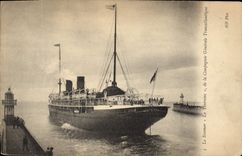 VINTAGE POSTCARD Boat Steamer the stearmer Touraine of the Transatlantic General Company