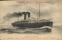 VINTAGE POSTCARD Bateau Steamer General Company Transatlantic Steamer Posts Timgad