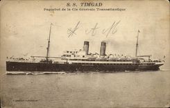 CPA Bateau Paquebot SS Timgad Paquebot de la Cie Generale Transatlantique 
