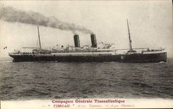CPA Bateau Paquebot Timgad Compagnie Generale Transatlantique 