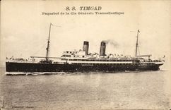 CPA Bateau Paquebot SS Timgad de la Cie Generale Transatlantique 