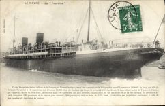 CPA Bateau Paquebot Le Havre La Touraine