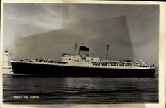 CPA Bateau Paquebot Ville de Tunis