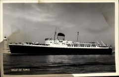 CPA Bateau Paquebot Ville de Tunis