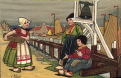 VINTAGE POSTCARD Fantasy Illustrator Wells Children Netherlands Bell