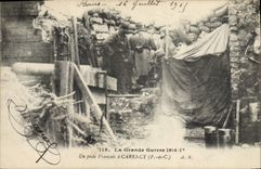 CPA Militaria Un poste francais a Carency 