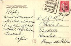 El monumento de Militaria de la POSTAL de la VENDIMIA levantó con la memoria del maginot de Andre en la cuesta norteña de la fortaleza de Souville