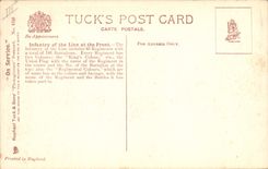 VINTAGE POSTCARD Militaria Infantry off the line for the face