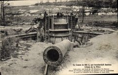 CPA Militaria le canon de 380mm qui bombardait Amiens L'ame de la piece 