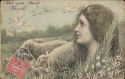 CPA Fantaisie Illustrateur Femme