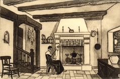 CPA Folklore Pays basque Interieur Jacques le Tanneur