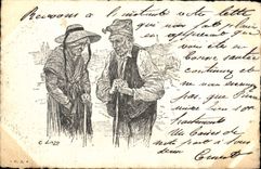 CPA Folklore Paysans Liozu 