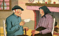 CPA Folklore Pyrenees La lettre du petit fils 