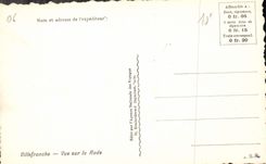 CPA Villefranche Vue Sur la Rade Bateau