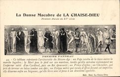 VINTAGE POSTCARD the Chair God macabre dance First panel
