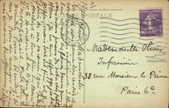 VINTAGE POSTCARD surgical Private hospital of the Deaconesses Street of the Sergeant Bauchat Paris Living room and dining room