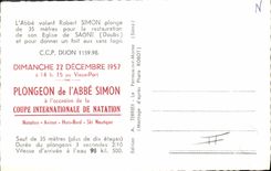 CPM Plongeon de l'Abbe Simon 1957 Coupe internationale de nataton Aviron Hors Bord Ski nautique 
