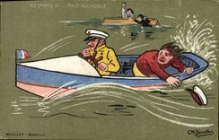 CPA Canot automobile Illustrateur Beauvais 