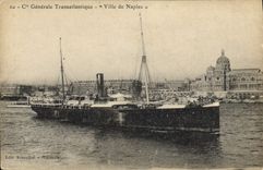 CPA Bateau Paquebot Cie Gle Transatlantique Ville de Naples 