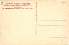 CPA Bateau Paquebot Versailles arrivant a la gare maritime Dieppe