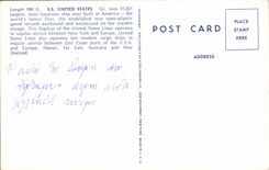 CPM Bateau Paquebot SS United States 