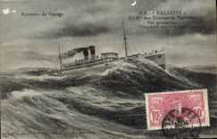 VINTAGE POSTCARD Boat Steamer S Valdivia Co Gle of the Maritime transport Senegal