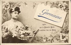 VINTAGE POSTCARD Germaine First name