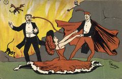 CPA Fantaisie Illustrateur Femme Diable