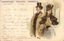 VINTAGE POSTCARD Fantasy Illustrator Samaritaine Marseilles Woman