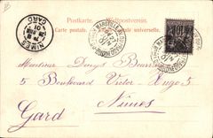 Folklore 1866 de la mujer del asno del ilustrador de la fantasía de la POSTAL de la VENDIMIA