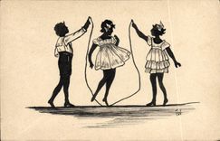 CPA Fantaisie Illustrateur Enfants Corde a sauter 