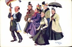 CPA Fantaisie Illustrateur Vieilles femmes