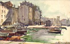 VINTAGE POSTCARD Fantasy Illustrator St Tropez