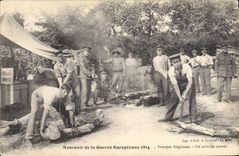 VINTAGE POSTCARD Militaria English Troops a corner of drudgery