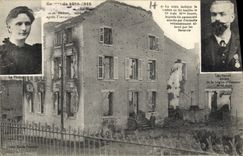 VINTAGE POSTCARD Militaria the house of Mr. Benoit after the invasion
