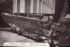 VINTAGE POSTCARD Militaria Musee of the army Campagne Remains of the zeppelin n°8 cut down has Badonwiller by our 75