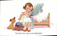 CPA Fantaisie Illustrateur Jim Patt Enfant Chien 