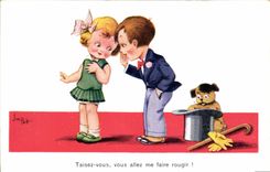 CPA Fantaisie Illustrateur Jim Patt Enfants Chien