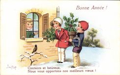 VINTAGE POSTCARD Fantaisie Illustrator Jim Patt Enfants Horseshoe