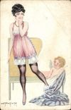 VINTAGE POSTCARD Fantasy Illustrator the Victoire of the love Peltier Angel