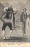 VINTAGE POSTCARD Folklore the Pyrenees Costumes of the country Hunters of Izards Drawing of Gorse