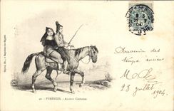 VINTAGE POSTCARD Pyrenees Folklore Old costumes Horse