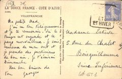 VINTAGE POSTCARD Villefranche On Sea