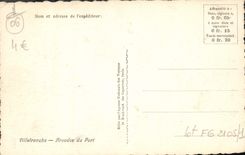 CPA Villefranche Sur Mer Arcades du Port Bateau Voilier