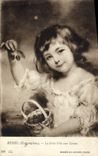 MODERN CARD Rueesl the Little girl with Cherries Epicie Museum of Lyon Beautiful arts
