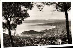 POSTAL MODERNA Niza vista y la bahía de los ángeles