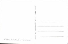 POSTAL MODERNA Niza el jardín Albert 1r y el casino