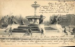 CPA Paris Fontaine du Chateau d'Eau Place Daumesnil 